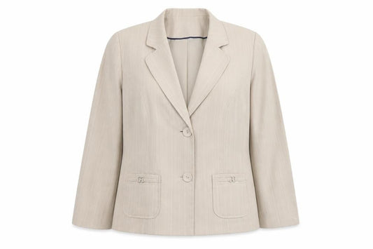 Bonmarché Womens Beige Striped Polyester Jacket Blazer Size 20