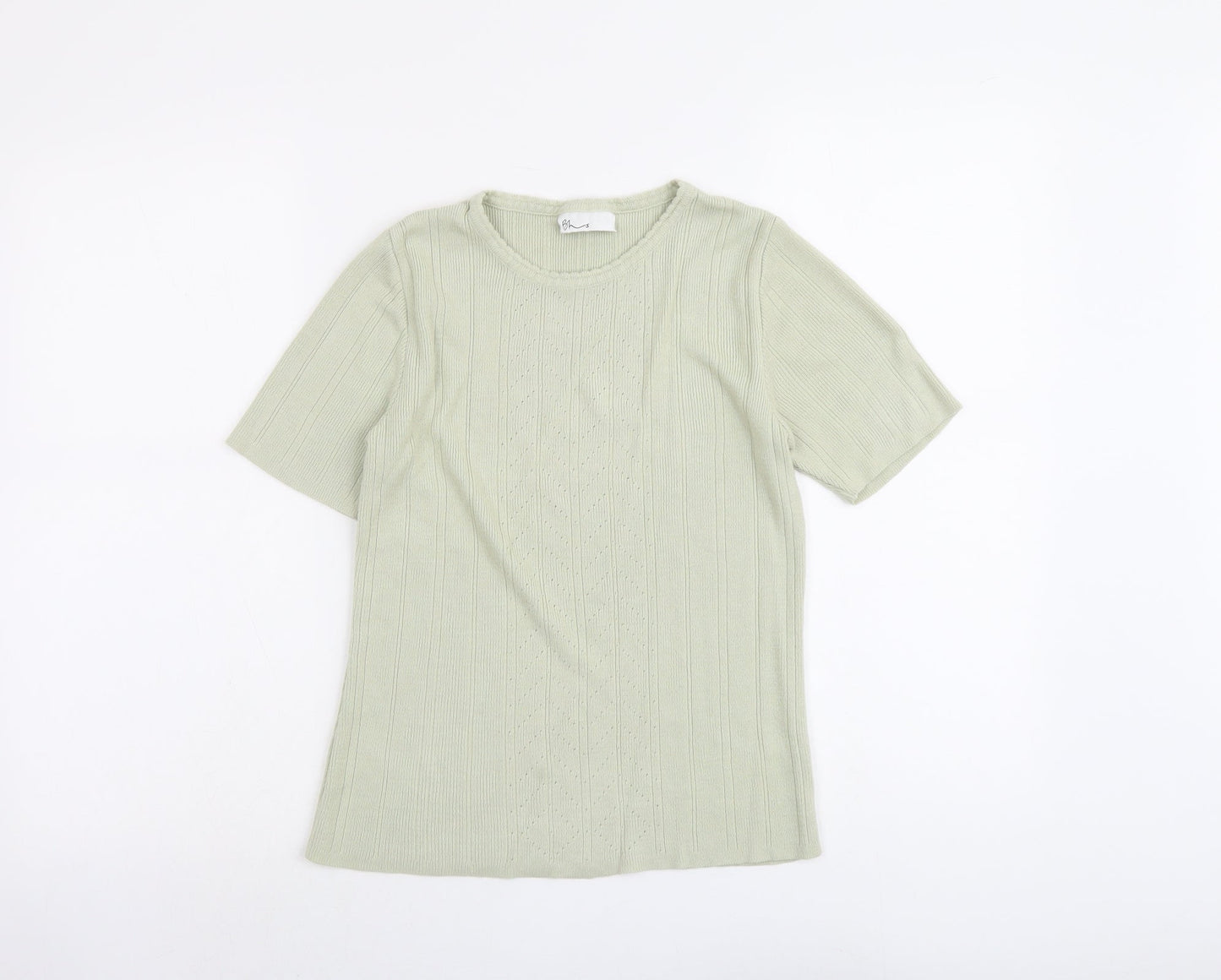 BHS Womens Green Round Neck Acrylic Pullover Jumper Size 12