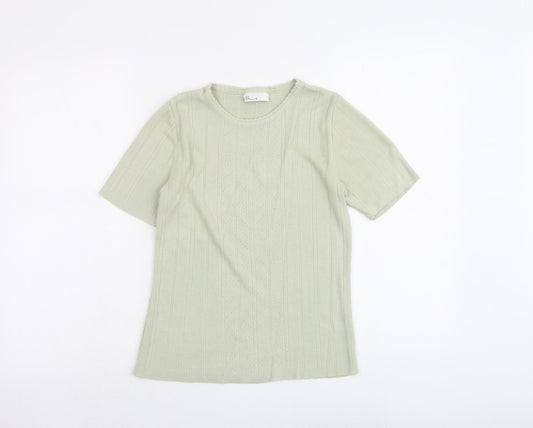 BHS Womens Green Round Neck Acrylic Pullover Jumper Size 12