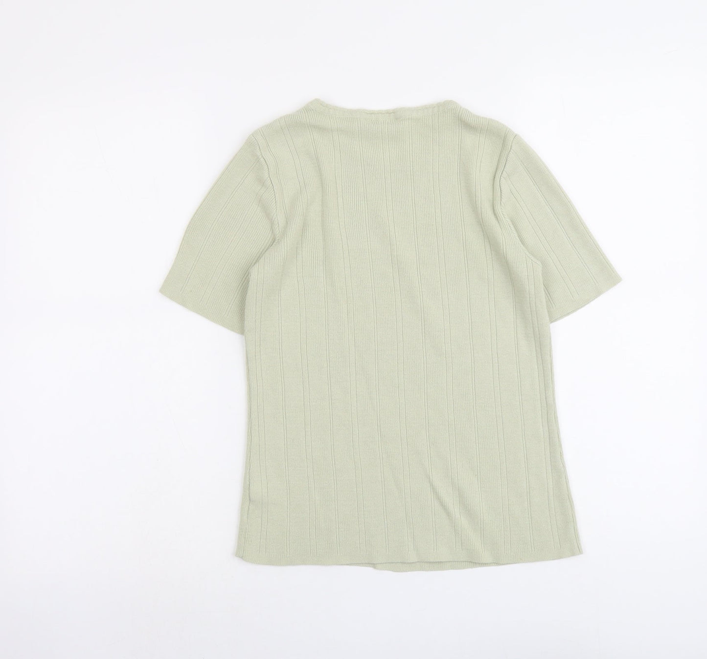BHS Womens Green Round Neck Acrylic Pullover Jumper Size 12