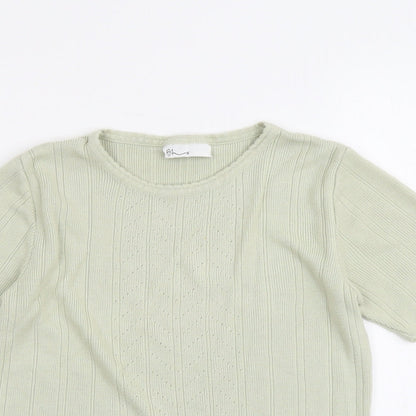 BHS Womens Green Round Neck Acrylic Pullover Jumper Size 12