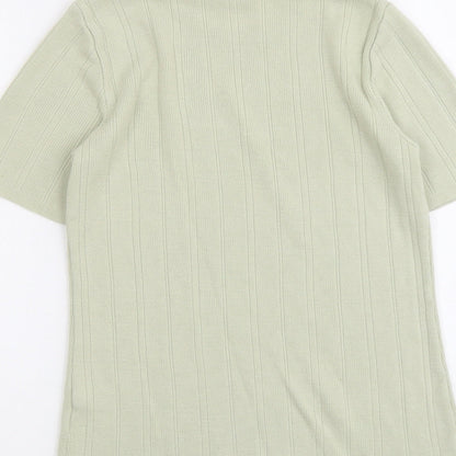 BHS Womens Green Round Neck Acrylic Pullover Jumper Size 12