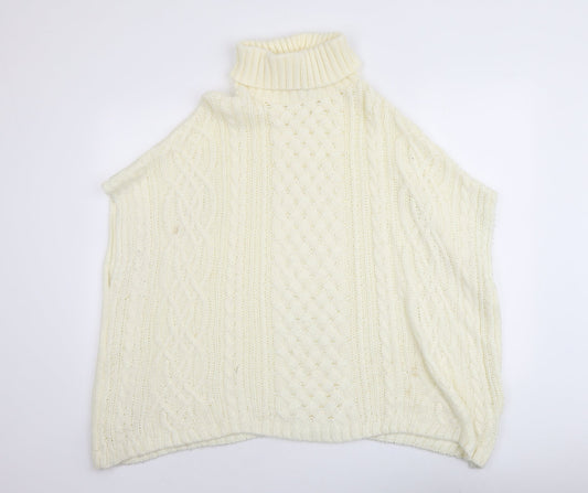 River Island Womens Ivory Roll Neck Acrylic Pullover Jumper Size S