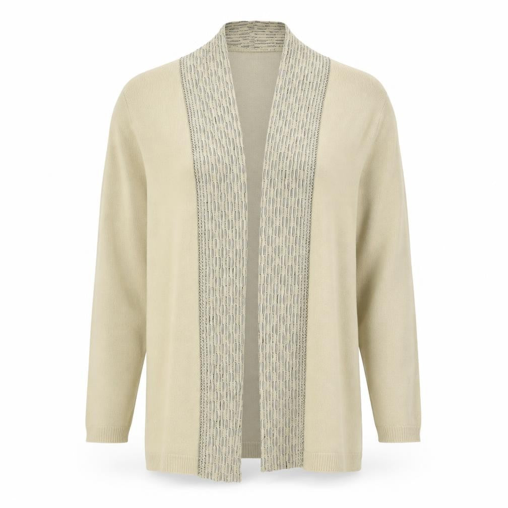 Lizzi Clarke Womens Beige V-Neck Acrylic Cardigan Jumper Size L