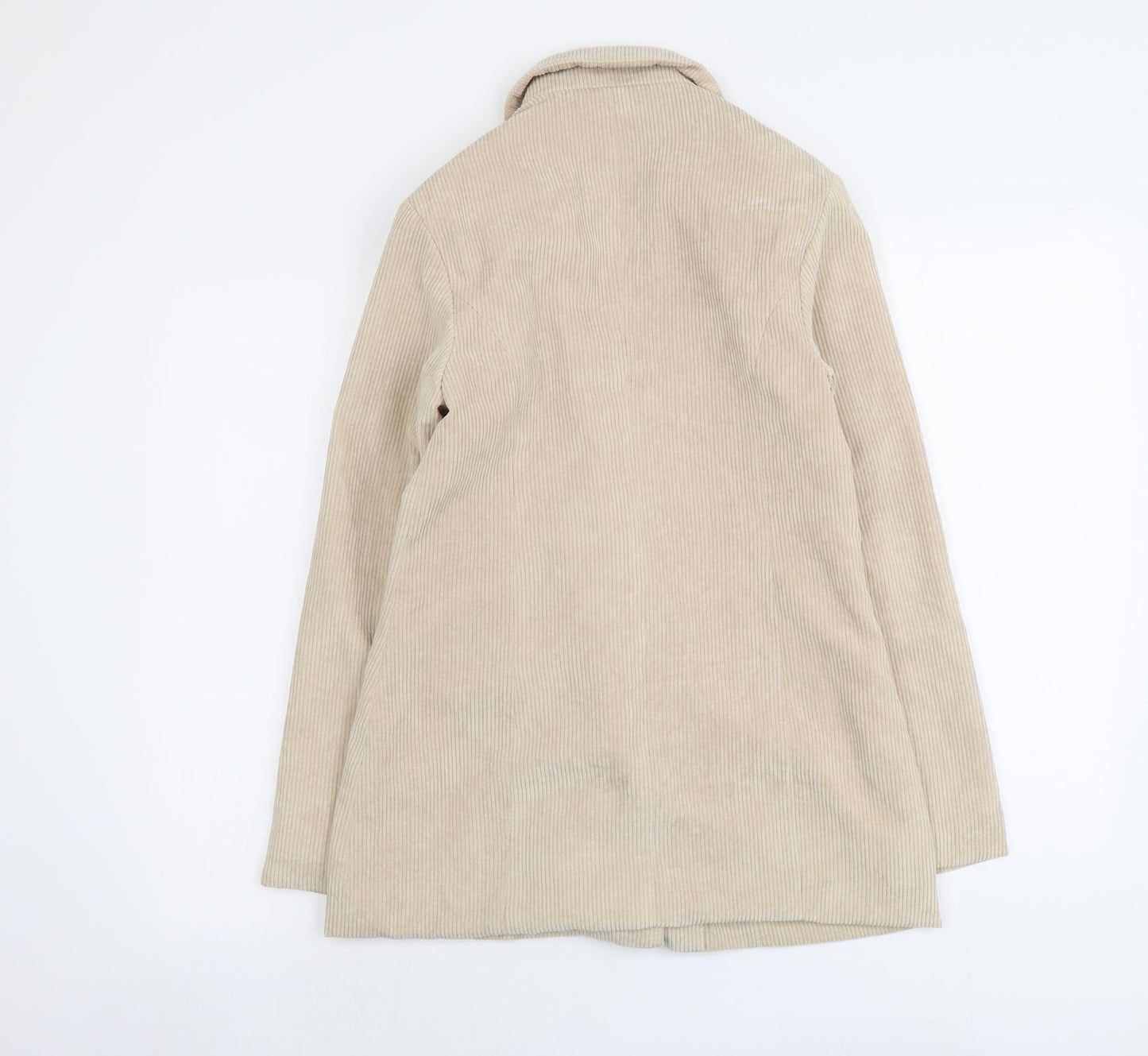 PRETTYLITTLETHING Womens Beige Jacket Size S Button