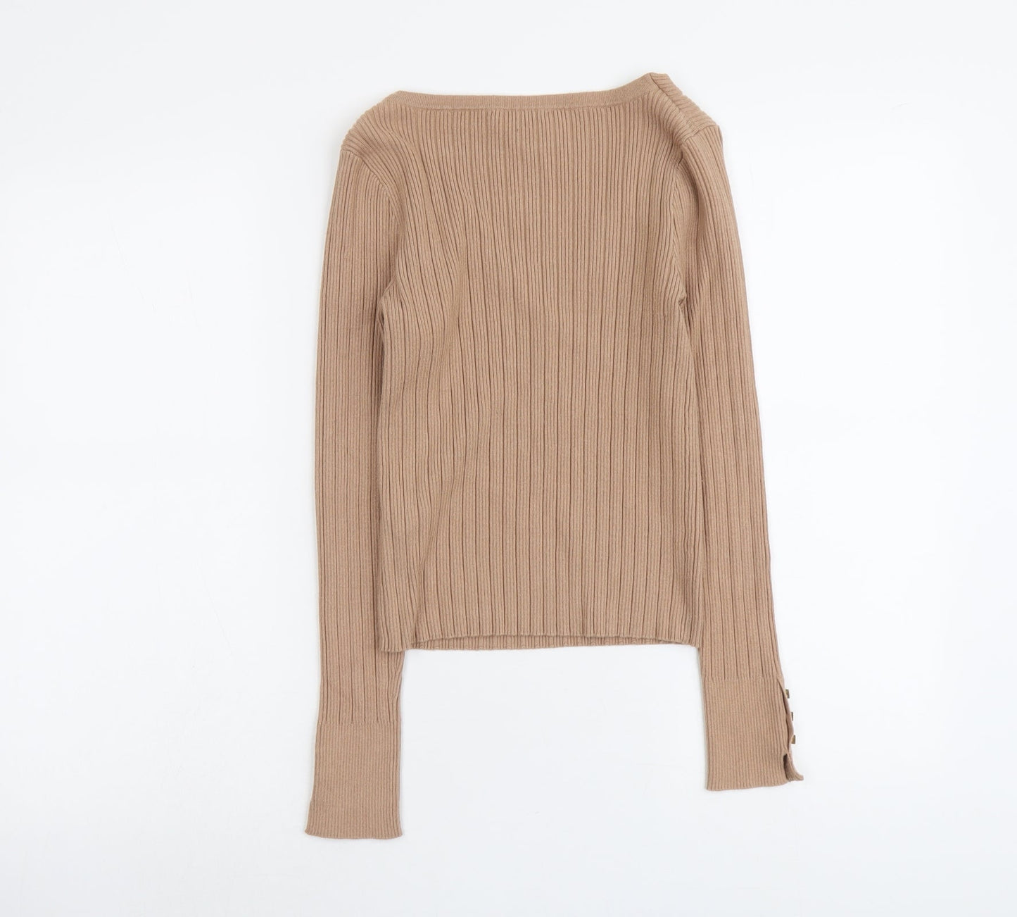 ASOS Womens Beige V-Neck Viscose Pullover Jumper Size 10