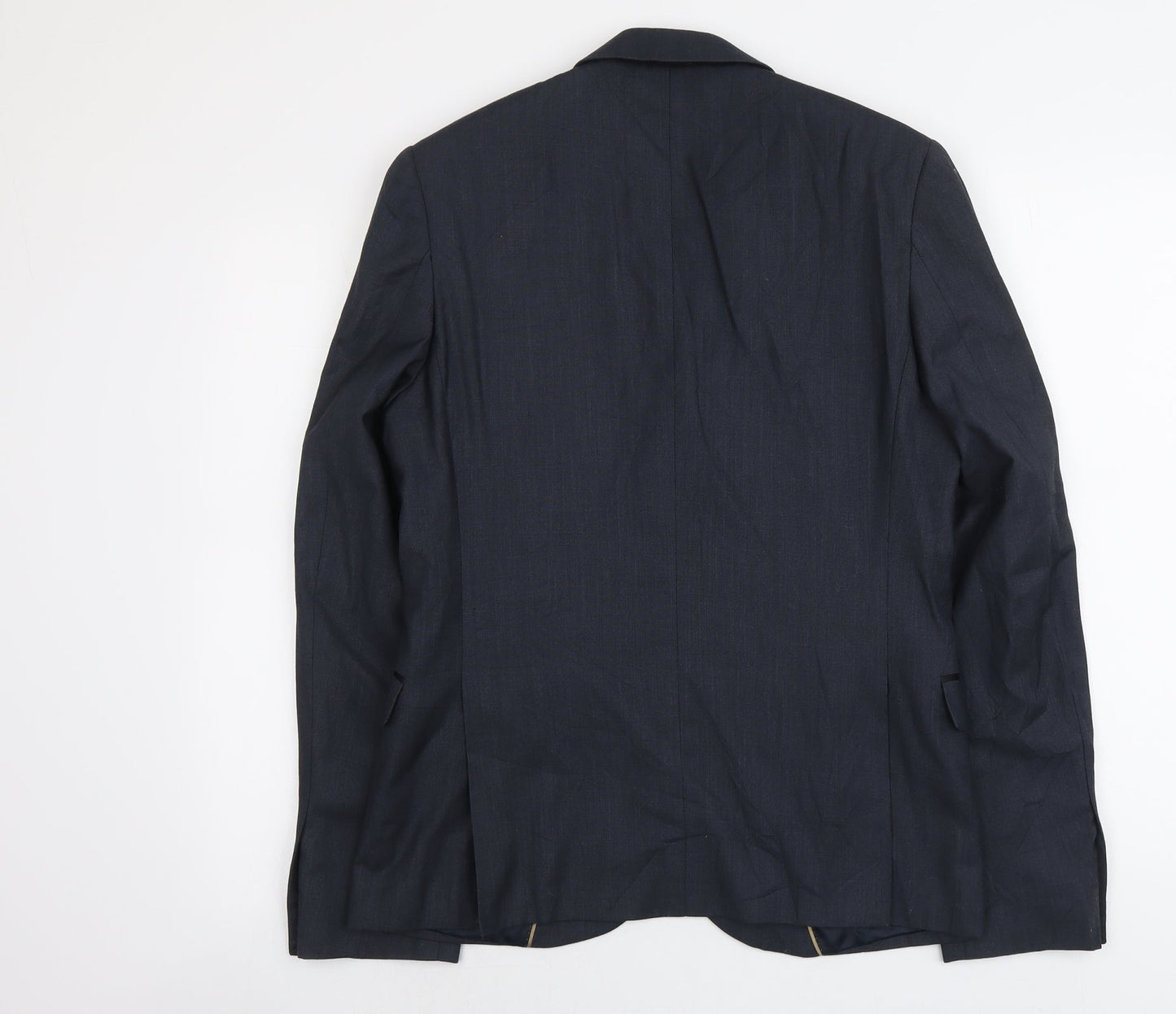Topman Mens Blue Polyester Jacket Suit Jacket Size S Regular