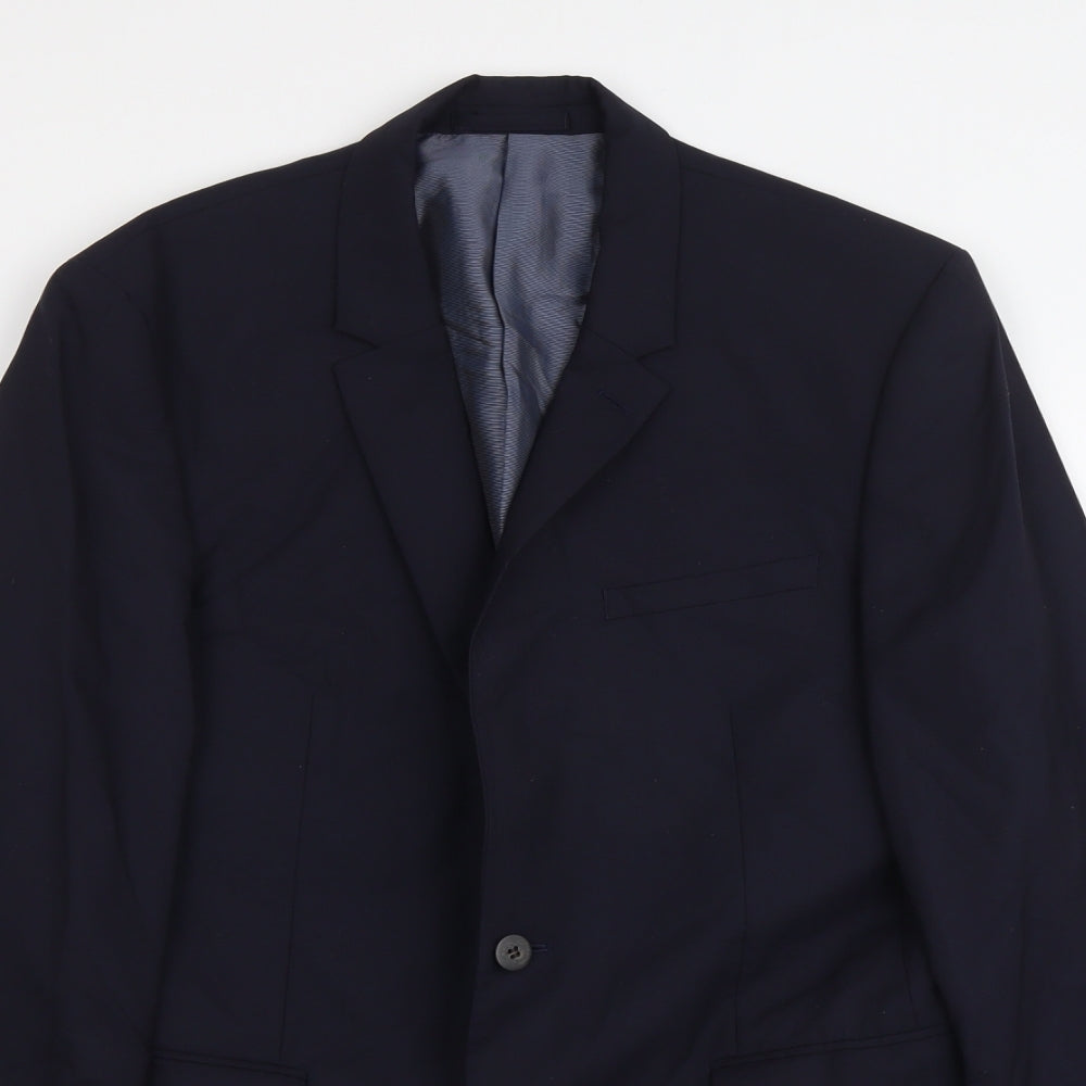 Marks and Spencer Mens Blue Wool Jacket Suit Jacket Size M Regular