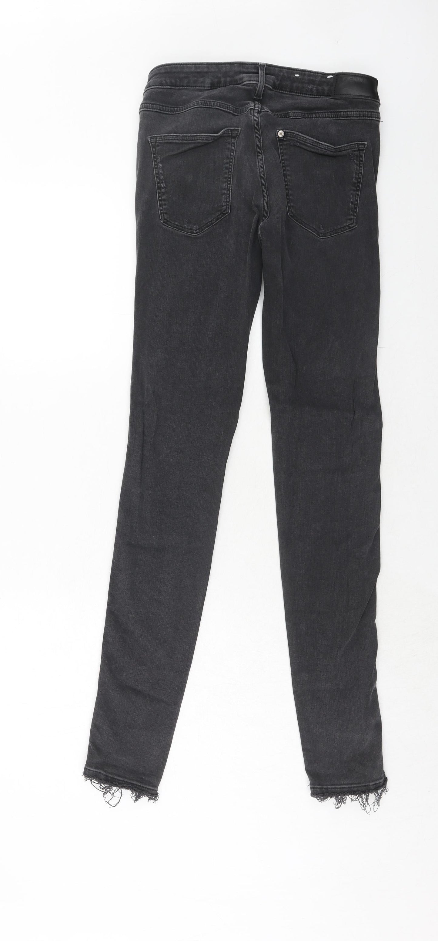 H&M Womens Grey Cotton Skinny Jeans Size 28 in L32 in Regular Zip
