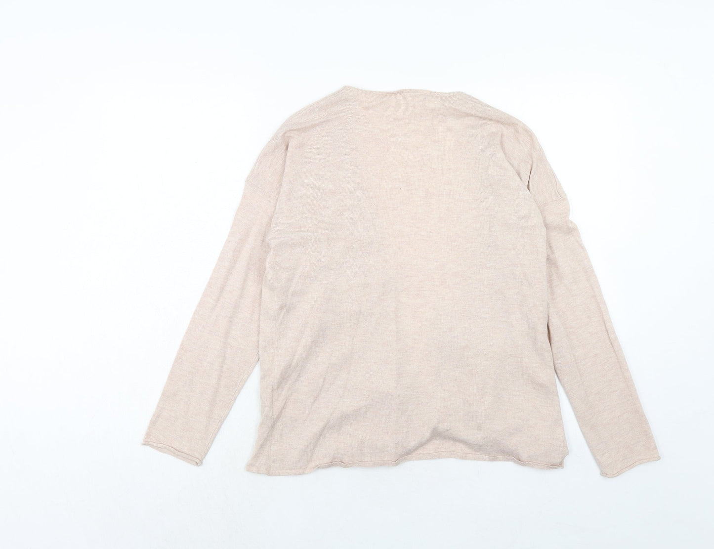 H&M Womens Pink V-Neck Polyester Cardigan Jumper Size M