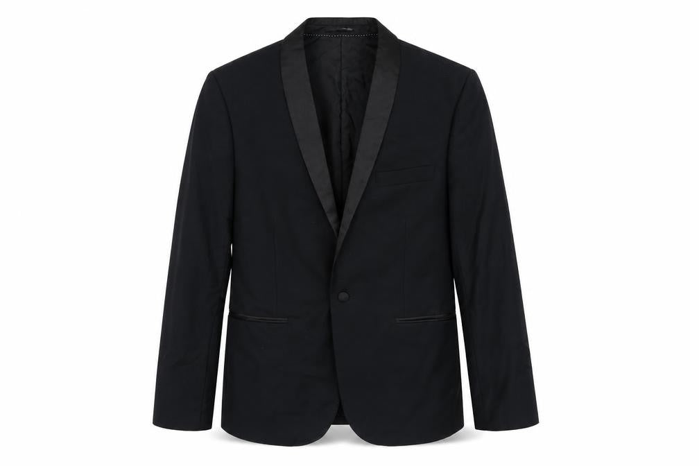 Topman Mens Black Polyester Jacket Suit Jacket Size 42 Regular