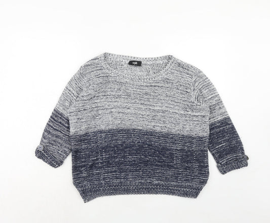 Wallis Womens Blue Round Neck Acrylic Pullover Jumper Size M