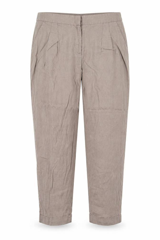 LOFT Womens Brown Linen Chino Trousers Size 34 in Regular Hook & Eye