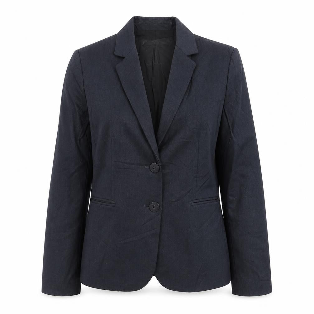 Mango Womens Blue Polyester Jacket Suit Jacket Size 8