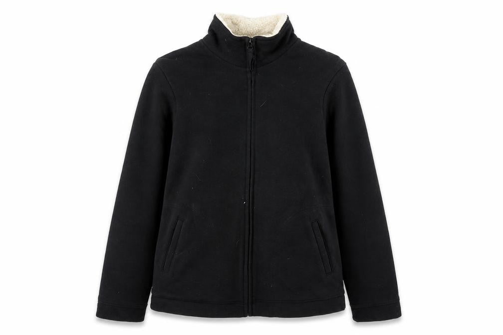 Marks & Spencer Womens Black High Neck Cotton Full Zip Jumper Size 10