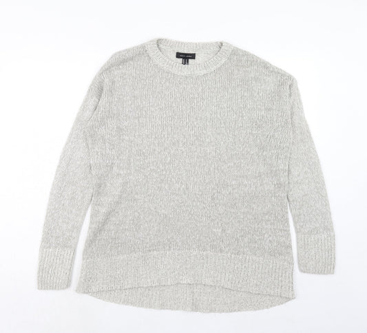 New Look Womens Grey Round Neck Acrylic Pullover Jumper Size M