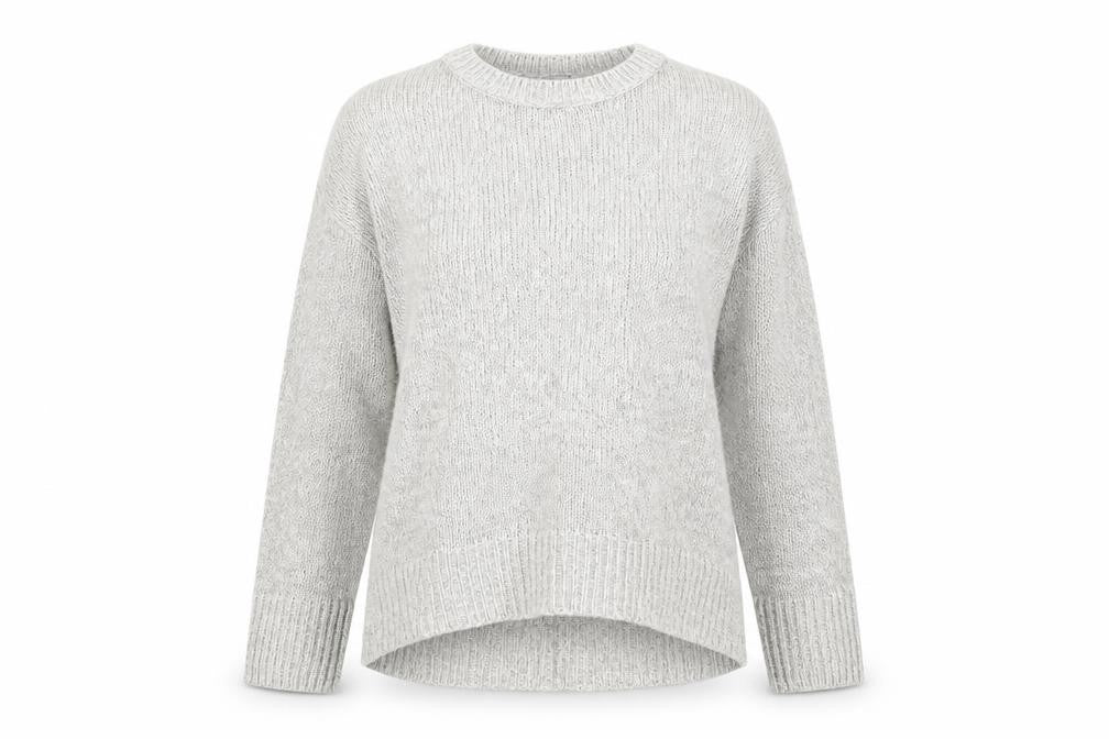 New Look Womens Grey Round Neck Acrylic Pullover Jumper Size M