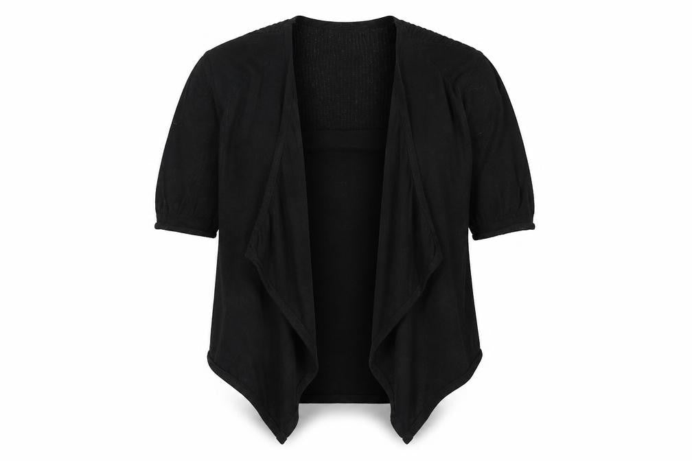 Select Womens Black V-Neck Cotton Cardigan Jumper Size 10