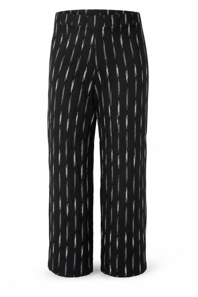 H&M Womens Black Geometric Viscose Trousers Size S Regular