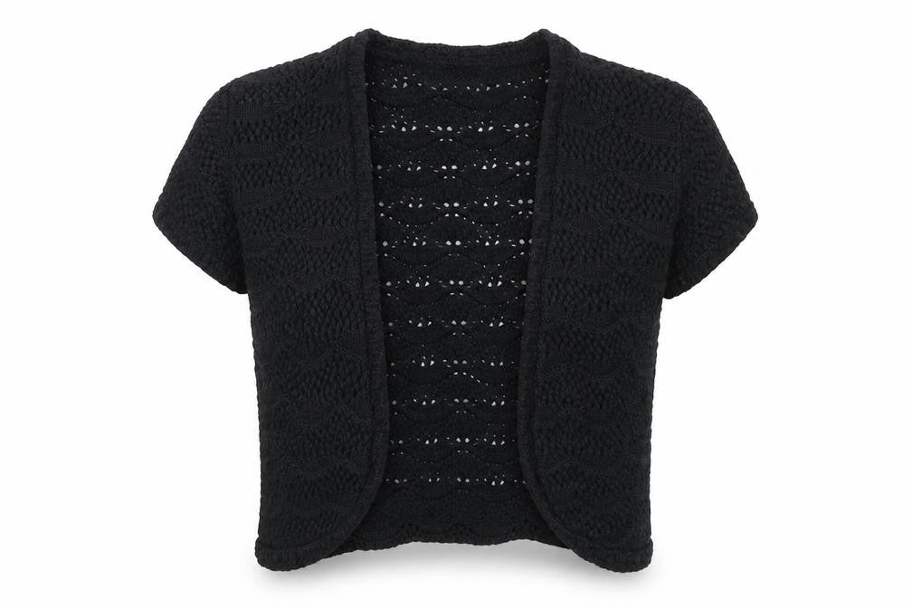 South Womens Black V-Neck Acrylic Cardigan Jumper Size 12