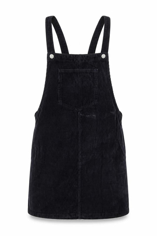 Topshop Womens Blue Cotton Pinafore/Dungaree Dress Size 6 Square Neck Button