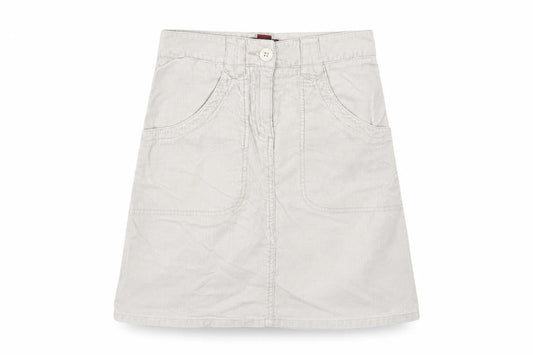 H&M Womens Beige Cotton A-Line Skirt Size 6 Zip