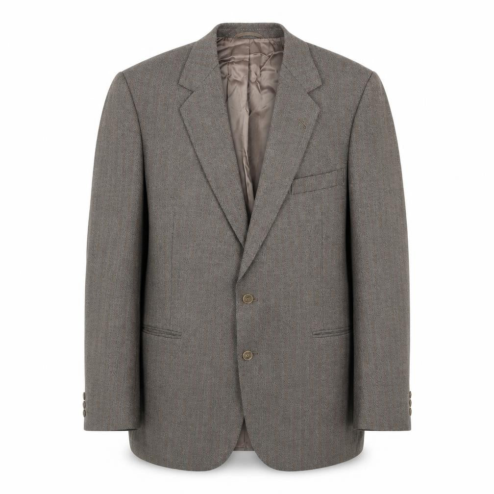 Maenson Mens Brown Striped Polyester Jacket Suit Jacket Size 42 Regular