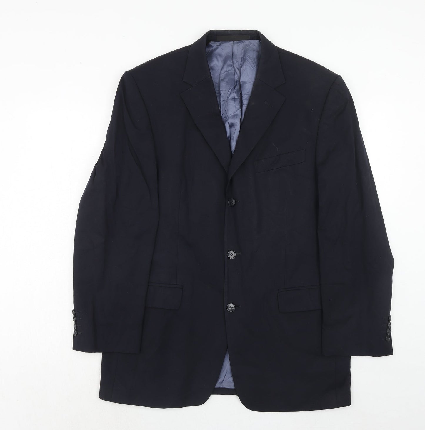 Marks and Spencer Mens Blue Wool Jacket Suit Jacket Size 40 Regular