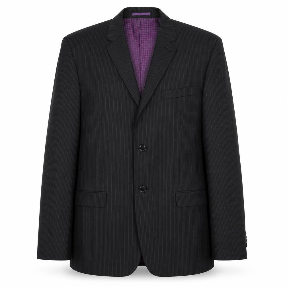 NEXT Mens Black Striped Wool Jacket Suit Jacket Size 38 Regular