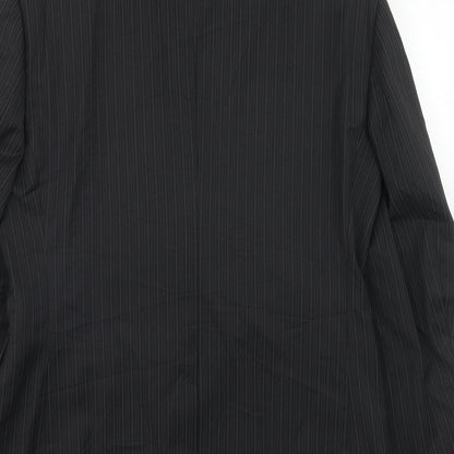 Next Mens Black Striped Wool Jacket Suit Jacket Size 38 Regular