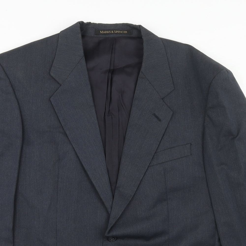 Marks and Spencer Mens Blue Wool Jacket Suit Jacket Size 40 Regular