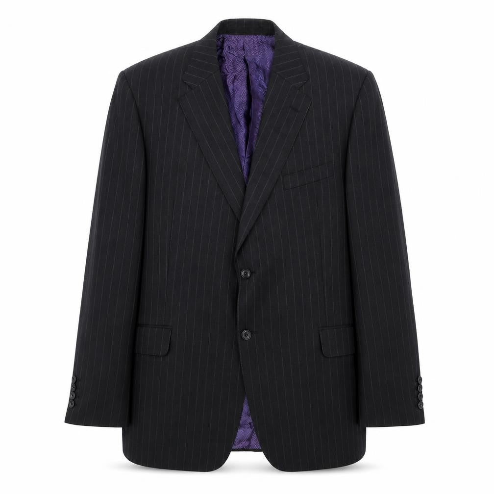 Marks & Spencer Mens Grey Striped Wool Jacket Suit Jacket Size 44 Regular