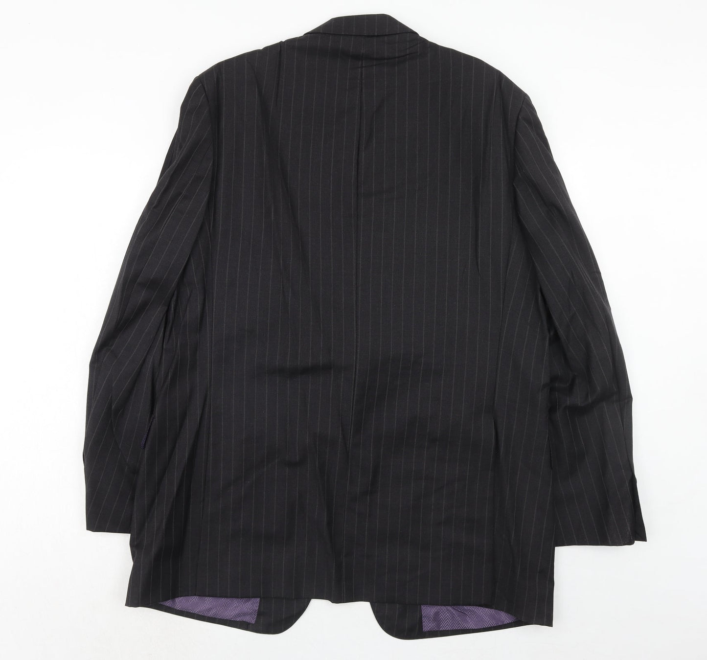 Marks and Spencer Mens Grey Striped Wool Jacket Suit Jacket Size 44 Regular