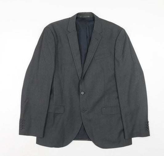 NEXT Mens Grey Polyester Jacket Suit Jacket Size 44 Regular