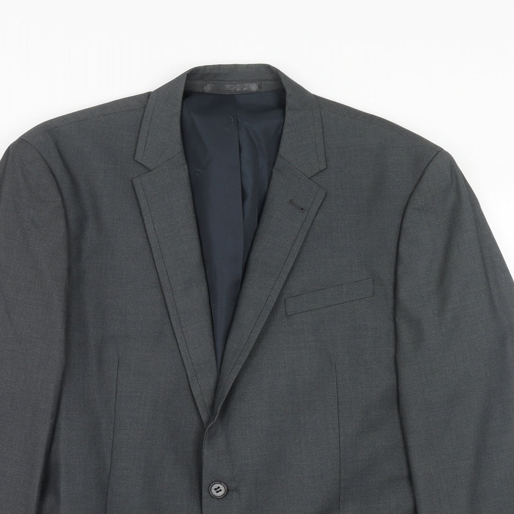 NEXT Mens Grey Polyester Jacket Suit Jacket Size 44 Regular