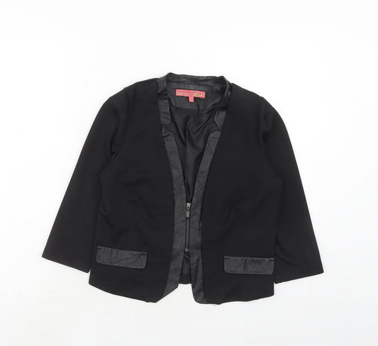 Boohoo Womens Black Jacket Blazer Size 10 Zip