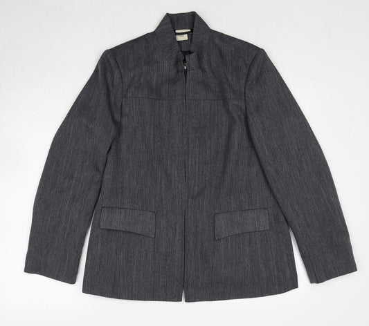 Cotton Traders Womens Grey Geometric Jacket Size 12 Zip