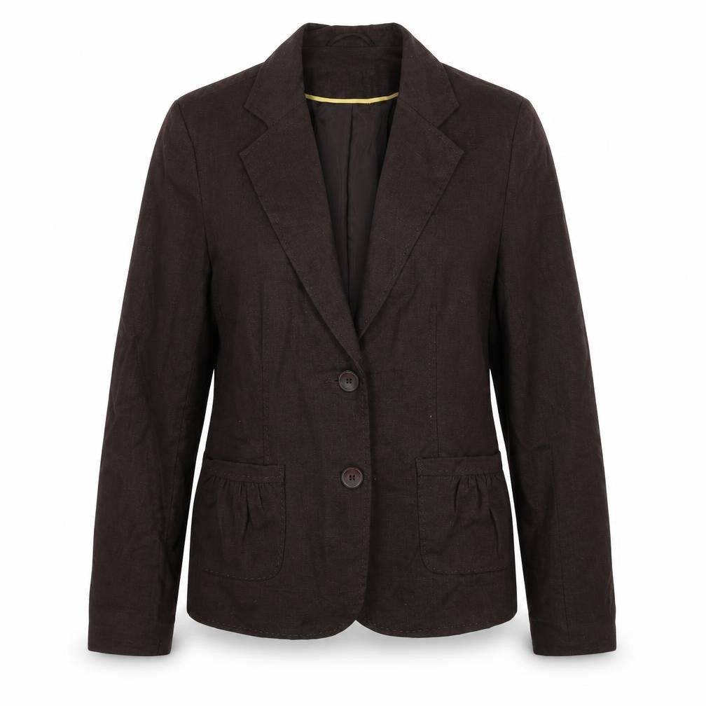 E-vie Womens Brown Jacket Blazer Size 12 Button