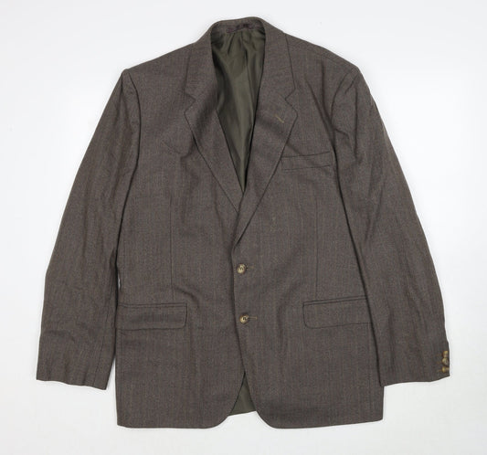 Greenwoods Mens Brown Wool Jacket Suit Jacket Size 40 Regular
