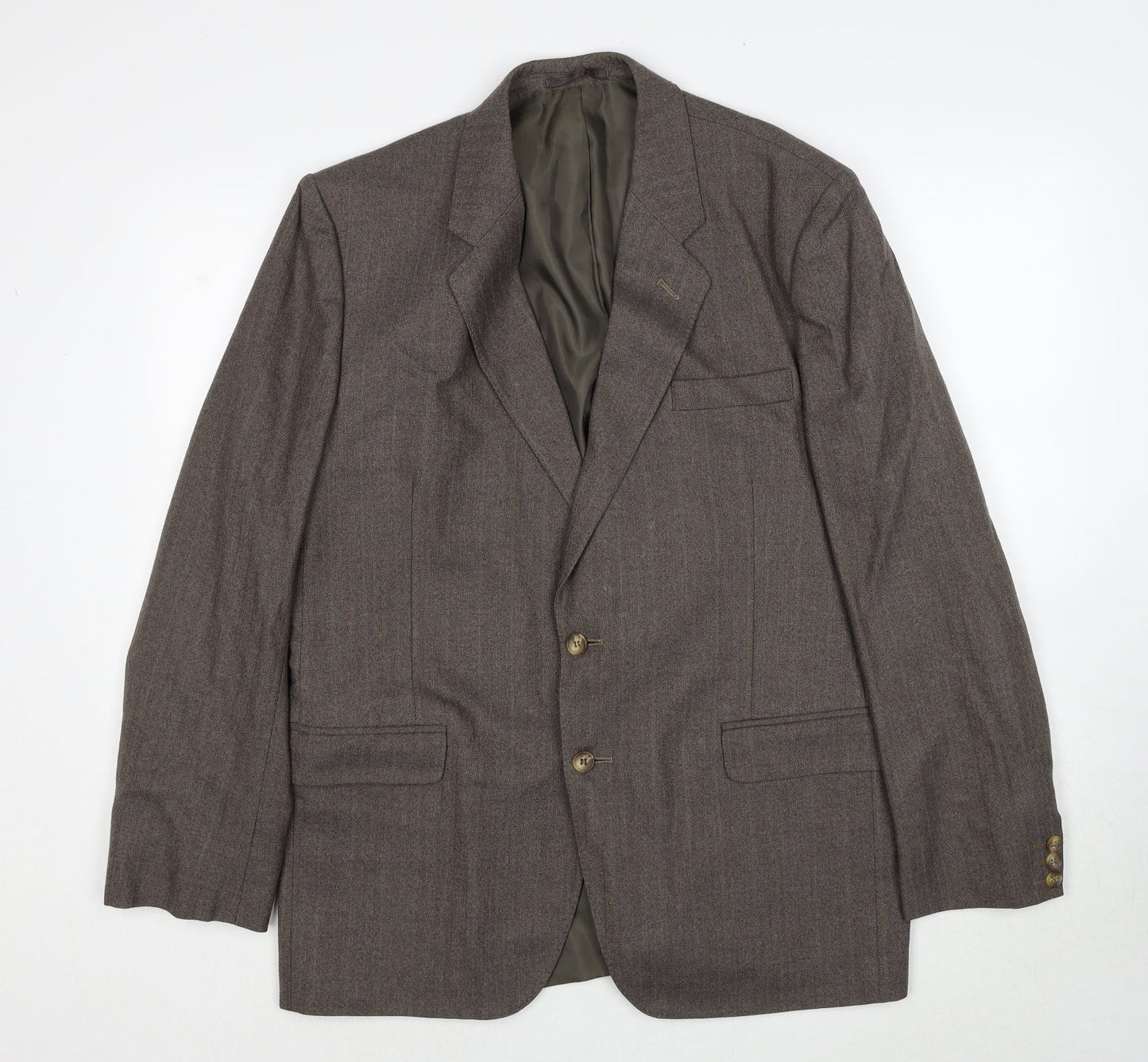 Greenwoods Mens Brown Wool Jacket Suit Jacket Size 40 Regular