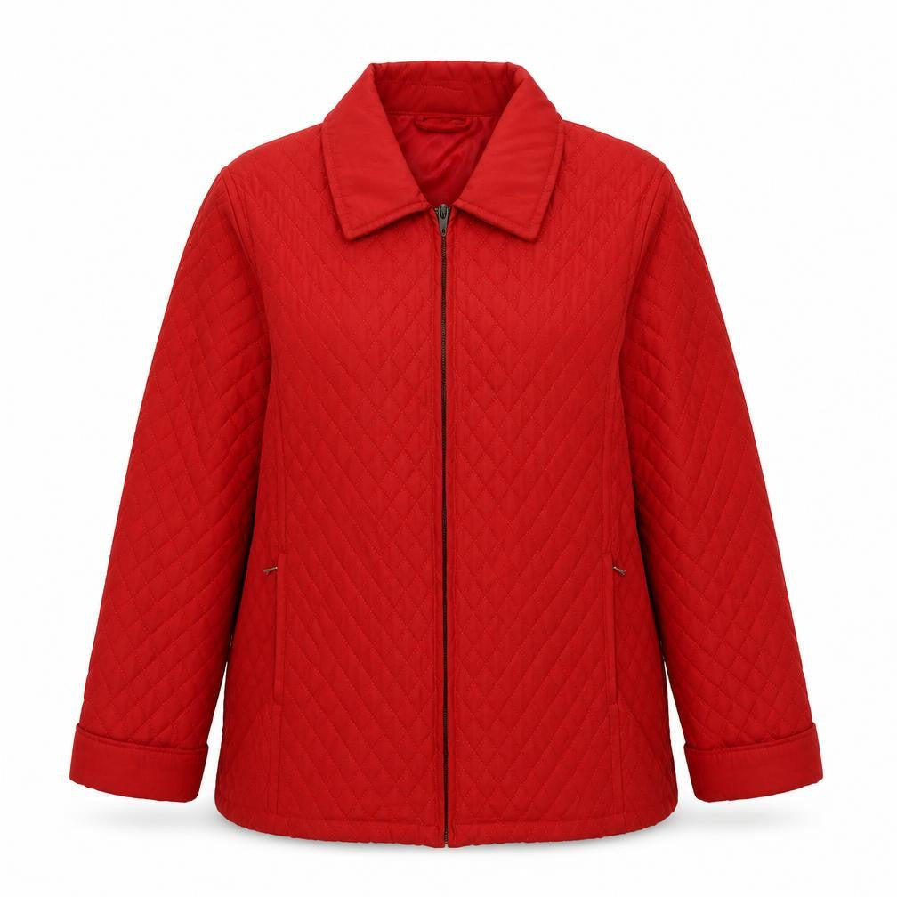 Jumper Womens Red Quilted Jacket Size M Zip