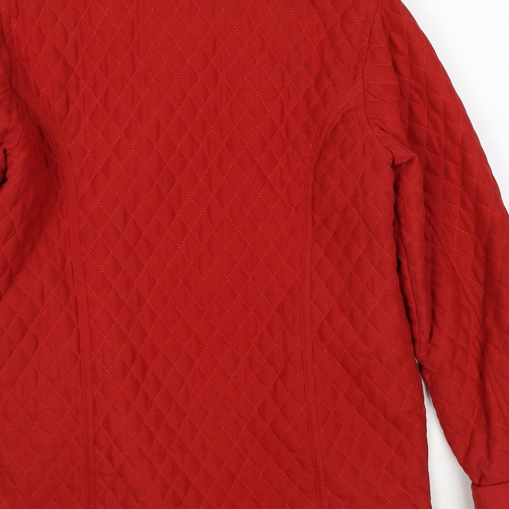 Jumper Womens Red Quilted Jacket Size M Zip