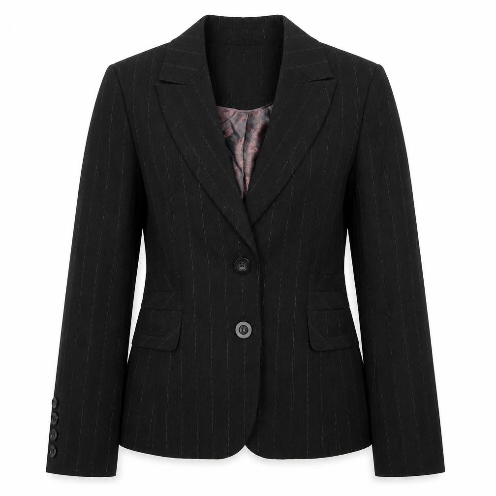 Debenhams Womens Grey Striped Viscose Jacket Suit Jacket Size 10