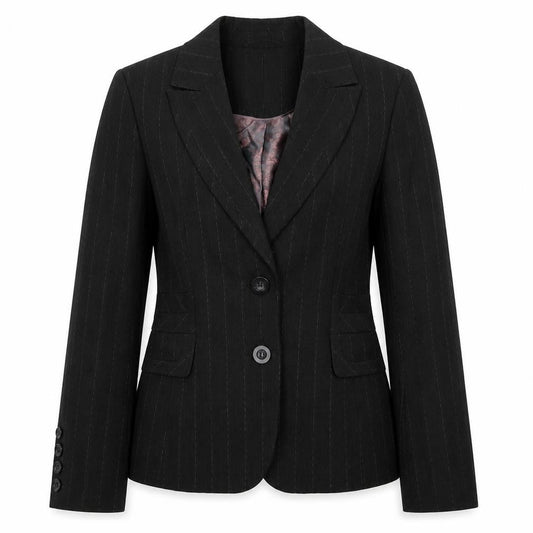 Debenhams Womens Grey Striped Viscose Jacket Suit Jacket Size 10