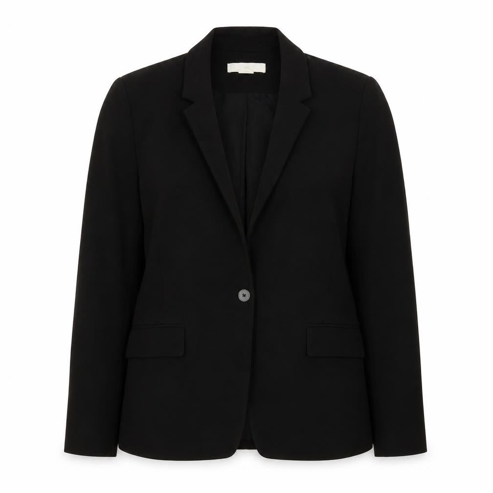 H&M Womens Black Polyester Jacket Blazer Size 8