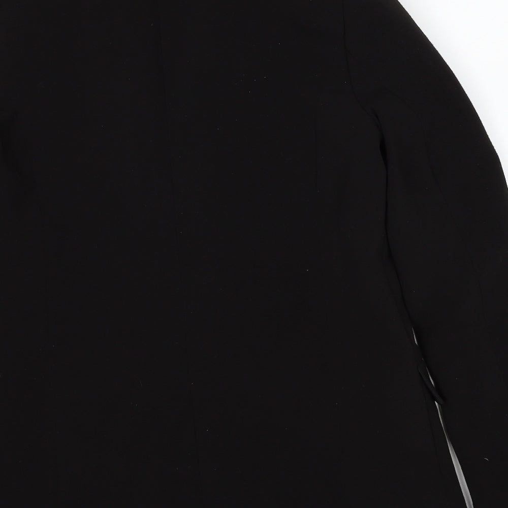 H&M Womens Black Polyester Jacket Blazer Size 8