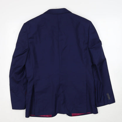 Performance Suit Mens Blue Wool Jacket Suit Jacket Size 38 Regular