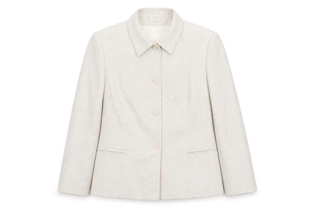 Cleo Womens Beige Jacket Blazer Size 8 Button