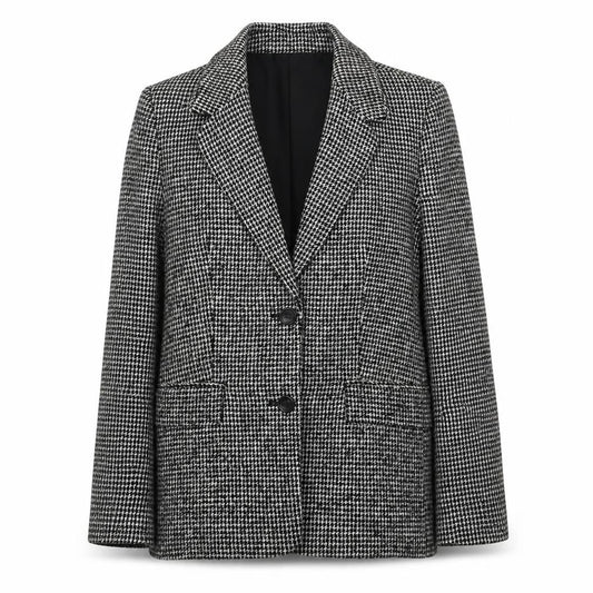 Marks & Spencer Womens Black Geometric Polyester Jacket Blazer Size 8