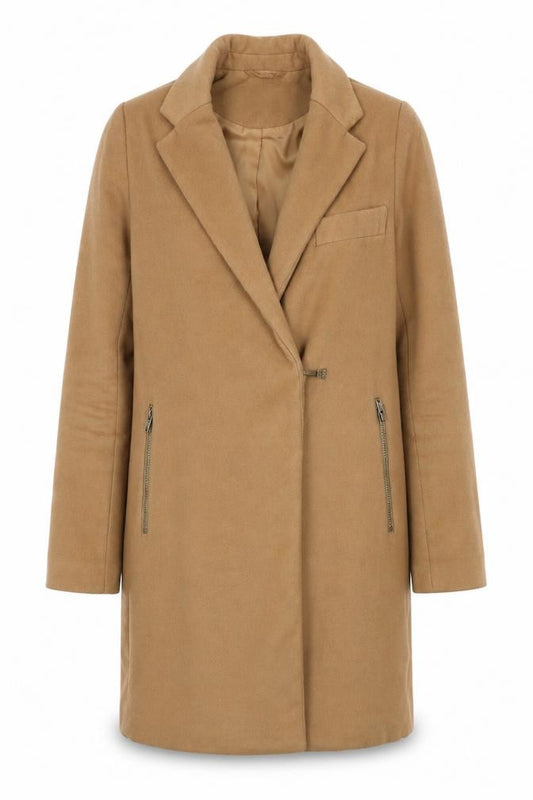 ASOS Womens Brown Overcoat Coat Size 4 Buckle